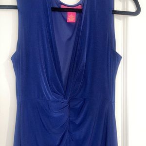 Catherine Malandrino stretch navy jersey dress with ruching. Size small